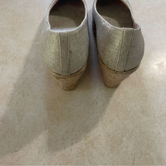 J crew Seville Espadrilles Shoes wedges size 8.5 Light Gold Metallic women’s - Picture 7 of 9
